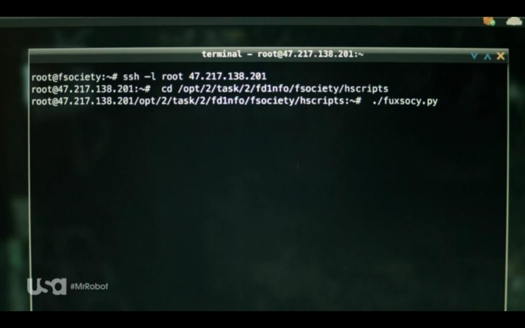 Mr. Robot - Terminal window