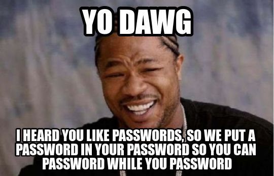 Yo dawg I heard you like passwords