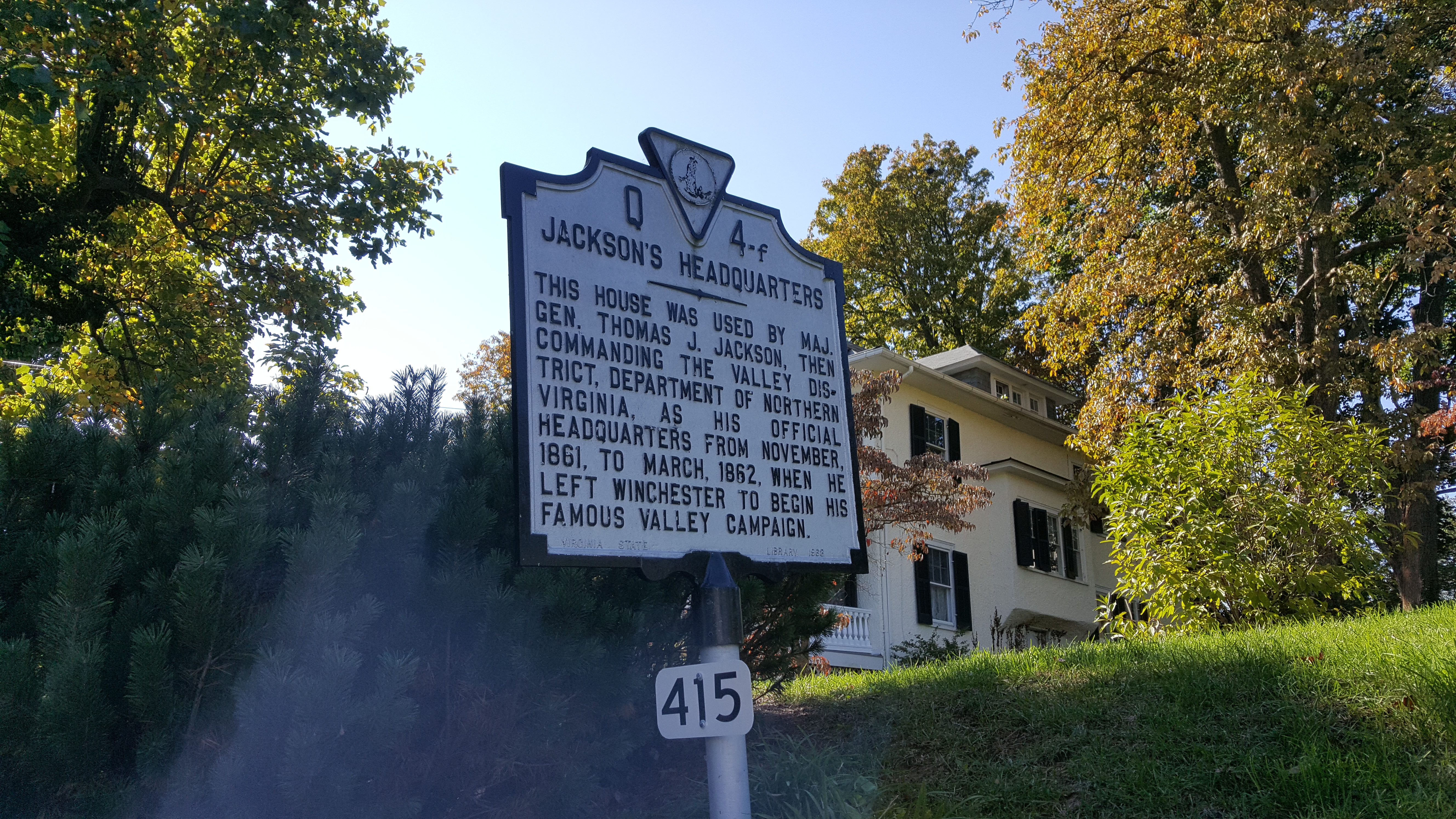 Jackson's Headquarters marker